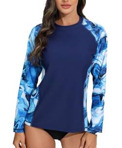 Halcurt UV Shirt Damen Langarm Rash Guard UPF 50+ Sonnenschutz Schwimmshirt Schnell Trocknender Surf Badeshirt L von Halcurt