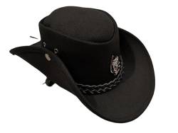 H15 Cowboyhut mit H15 Skull - Lemmy Style - Stoffhut (DE/NL/SE/PL, Alphanumerisch, L, schwarz) von Halle 15 Clothes
