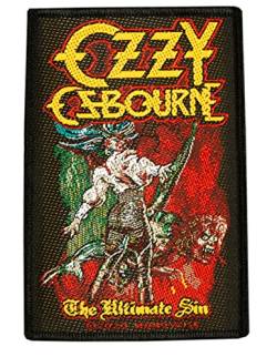 Halle 15 Clothes Ozzy Osbourne Ultimate Sin Aufnäher Ozzy Osbourne Patch Gewebt & Lizenziert !! von Halle 15 Clothes