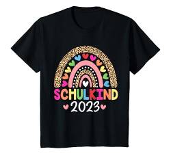 Kinder Endlich Schulkind 2023 Süßes Regenbogen Mädchen Einschulung T-Shirt von Hallo Schule 2023 Lustiger Kinder Schulkind 2023