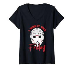 Damen I Wish It Was Friday Lazy DIY Halloween Kostüm Horrorfilm T-Shirt mit V-Ausschnitt von Halloween Costume Cloths Men Women Gifts