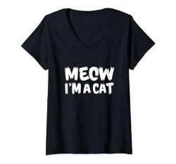 Damen Lustiges Katzen-Halloween-Kostüm, Hemd für Herren und Damen 2022 T-Shirt mit V-Ausschnitt von Halloween Funny Cat Costume Mens Womens TeeZ