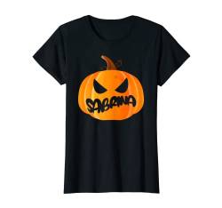 Sabrina Namen Kürbis Personalisiertes Halloween T-Shirt von Halloween Kleidung Accessoire Geschenke für Frauen