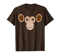 Affe Gesicht Halloween Kostüm Niedlicher Schimpanse T-Shirt von Halloween Kostüme Für Erwachsene Und Kinder