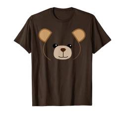 Bär Gesicht Halloween Kostüm Niedlicher Braunbär T-Shirt von Halloween Kostüme Für Erwachsene Und Kinder