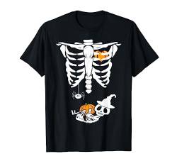 Halloween Skelett Baby Rib Cage Umstandskostüm Schwangere T-Shirt von Halloween Maternity Pregnancy Gifts Pumpkin Baby