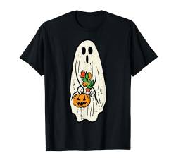 Ghost Floral Groovy Vintage Retro Halloween Kostüm Damen T-Shirt von Halloween Shirts For Women Men Kids Boys Girls