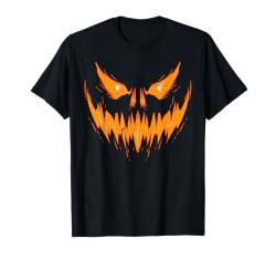 Gruselige Jack O Laterne Gesicht Kürbis Halloween Männer Jungen T-Shirt von Halloween Shirts For Women Men Kids Boys Girls