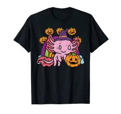 Halloween Axolotl Kürbis Niedliches Tierkostüm Herren Damen Kinder T-Shirt von Halloween Shirts For Women Men Kids Boys Girls