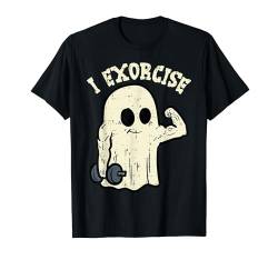 Halloween Gym Ghost I Exorcise Fun Workout Kostüm Herren Damen T-Shirt von Halloween Shirts For Women Men Kids Boys Girls