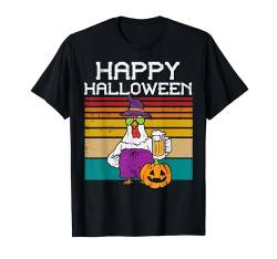 Happy Halloween Huhn Retro Bauernhof Tier Kostüm Herren Damen T-Shirt von Halloween Shirts For Women Men Kids Boys Girls