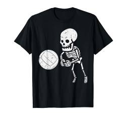 Skelett spielen Volleyball Lustiges Halloween Kostüm Sport T-Shirt von Halloween Shirts For Women Men Kids Boys Girls