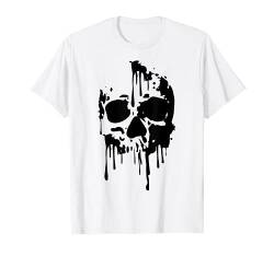 Halloween - Gruseliges Gesicht Lustiges Skelett Schwarz Schädel T-Shirt von Halloween