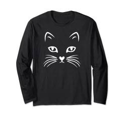 T-Shirt mit Katzengesicht, Halloween-Shirt für Damen, Mädchen, Jungen, Kinder Langarmshirt von Halloween