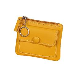Haloppe Damen-Geldbörse, zwei Taschen, Münzenaufbewahrung, tragbare Damen, kleine Geldbörse, Schlüsseltasche, kompatibel mit Outdoor-Gelb von Haloppe