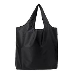 Haloppe Einkaufstasche mit großem Fassungsvermögen, wiederverwendbar, praktisch, vielseitig einsetzbar, Einkaufstasche, Schwarz , S von Haloppe