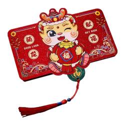 Haloppe Good Luck Red Envelope 2024 Year of Dragon Folding Chinese Style Patterns Lucky Money Bag for Kids Friends Cute Paper Coin Purse, C, xxxl von Haloppe