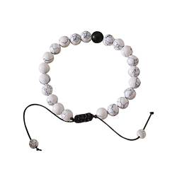 Haloppe Party-Armband, verstellbar, magnetisch, Vintage-Perlen, Armband für Valentinstag, weiß, Zifferblatt-Stil von Haloppe