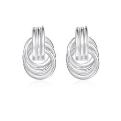 Halora Knoten Tropfen Ohrringe Silber Earrings, Silber Ohrringe Hängend Damen (Silver) von Halora