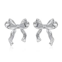 Halora Schleifen Ohrringe Silber Bow Earrings for Women Girls, Dangling Bow Ribbon Earings von Halora