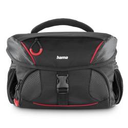 Hama Kameratasche (Fototasche für digitale SLR- und Systemkameras mit Zubehör, Halterung für Kamerastativ, Regenschutz, gepolstert, Tragegriff, Trolleyband, abwischbarer Boden, ergonomisch) schwarz von Hama