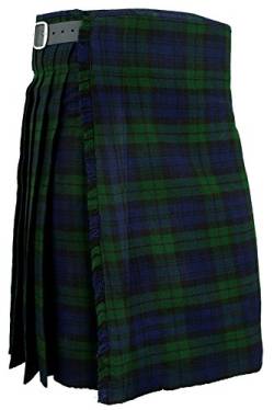 Herrenuhr Kilt schottisch traditionell Highland Hochland Tartan Kleid Rock - Blackwatch, W32 von Hamilton Kilts