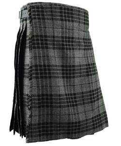 Schottischer Kilt, Grauer Schottenkaro, traditioneller Highland-Party-Kleiderrock Hochland - Grey, W52 von Hamilton Kilts