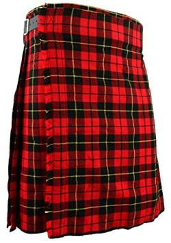 Schottischer Kilt Wallace Tartan Traditionelles Highland-Partykleid Rock Hochland, W40 von Hamilton Kilts