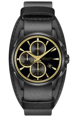 Hamilton H32506730 Herren-Automatikuhr Jazzmaster Chrono Schwarz/Goldfarben von Hamilton