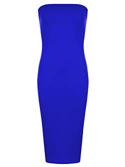 Hamishkane Damen Bandeau-Kleid, trägerlos, Stretch, lang, figurbetont, Midi-Kleid, königsblau, 34-36 von Hamishkane