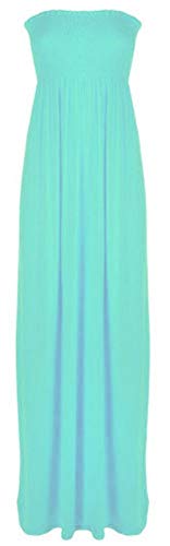 Hamishkane Damen Maxikleid mit Bandeau-Boobtube, trägerlos, durchscheinend, für den Sommer, mint, 42/44 von Hamishkane