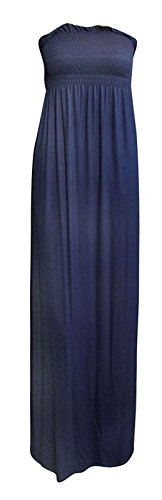 Hamishkane Damen Maxikleid mit Bandeau-Boobtube, trägerlos, durchscheinend, für den Sommer, navy, 46-48 von Hamishkane