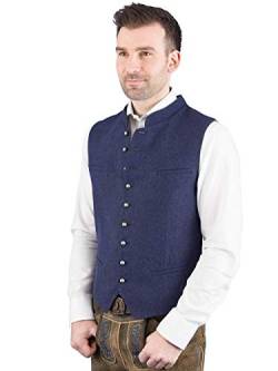 Hammerschmid Trachtenweste Herren Max blau, Trachtengilet Lodenweste - 52 von Hammerschmid