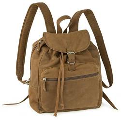 Mittel-Großer Lederrucksack/Cityrucksack Größe M aus Büffel-Leder, für Damen und Herren, Braun, Hamosons 512 von Hamosons