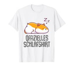 Offizielles Schlafshirt Pyjama Hamster Meerschweinchen Maus T-Shirt von Hamster Ratte Geschenkidee Langschläfer Faulenzer