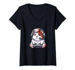 Damen Videospiele Hamster Gamer Lustige Jungen Mädchen Kinder T-Shirt mit V-Ausschnitt von HamsterGamer2024