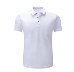 Hamthuit Sommer Klassisches Poloshirt Herren Schnell Trocknen Kurzarm Tee Shirt Atmungsaktiv Herren Trikots Golf Tennisshirt, weiß, 58 von Hamthuit