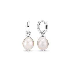 Drop Earrings for Her Girls Sterling Silver Freshwater Pearl Silver Wave Inside-Outside Dainty Gifts Birthday von HanDuo