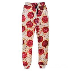 3D Jogger Hosen Männer Casual Loose Hosen Lustige Pizza Jogginghose Herrenbekleidung Hip Hop Style M von HanPaint