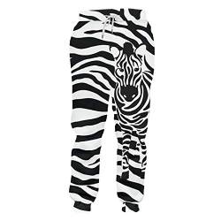 HanPaint Lässige Hose Junge Lange lose Leopardenhose 3D gedruckte Zebrastreifen Hiphop Große Kostüm Unisex Hose Zebra XXXL von HanPaint