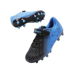 Fußballschuhe Kinder FG/AG Fussballschuhe Footballschuhe Jungen Mädchen Kids Kunstrasen Trainingsschuhe Soccer Schuhe Sportschueh Teens draußen Hallenfußball Indoor Outdoor Unisex Schwarz blau EU36 von Hanani