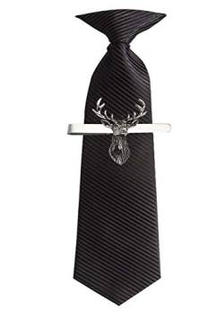 Hand Creations Krawattenklammer Hirsch aus feinem englischen modernen Zinn auf einer Krawattenklammer (Slide), Zinn von Hand Creations