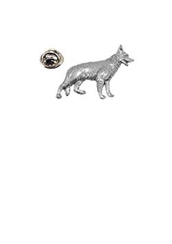ppd09 Anstecknadel mit Deutschem Schäferhund, aus feinem englischen Zinn, von Jake von Hand Creations