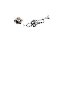 ppm09 Anstecknadel mit Trompete aus feinem englischen Zinn, von Created By Jake von Hand Creations