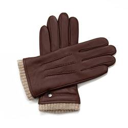 Hand Gewand by Weikert Lederhandschuhe aus Hirschleder mit Kaschmirfütterung, mit warmer Strickstulpe, Herren Hirschlederhandschuhe, warm gefüttert, Cognac/braun von Hand Gewand by Weikert