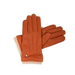 Hand Gewand by Weikert Lederhandschuhe aus Hirschleder mit Kaschmirfütterung, mit warmer Strickstulpe, Herren Hirschlederhandschuhe, warm gefüttert, schwarz, braun (Camel, 10) von Hand Gewand by Weikert