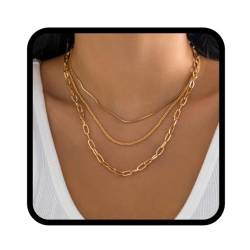 Handcess Boho Halskette mit mehreren Lagen Gold Choker Halsketten Strand Halskette Chian Schmuck für Frauen und Mädchen von Handcess