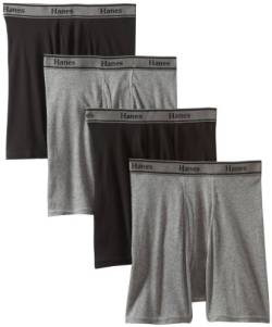 Hanes Ultimate FreshIQ Herren-Boxershorts aus Baumwolle, ohne Etikett, 4er-Pack, schwarz/grau, X-Large von Hanes Ultimate