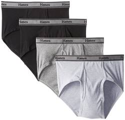 Hanes Ultimate FreshIQ Herren-Slip, 4er-Pack, ohne Etikett, schwarz/grau, Large von Hanes Ultimate