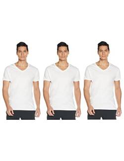 Hanes Ultimate Herren 6er-Pack Best V-Ausschnitt T-Shirt, Weiß, 3 Stück, Mittel von Hanes Ultimate